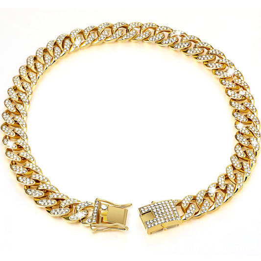 New Diamond Golden Dog Collar
