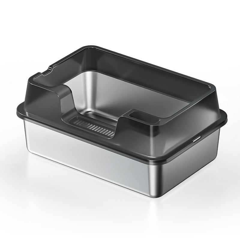 Stainless Steel Litter Box Open Deepening Semi-closed