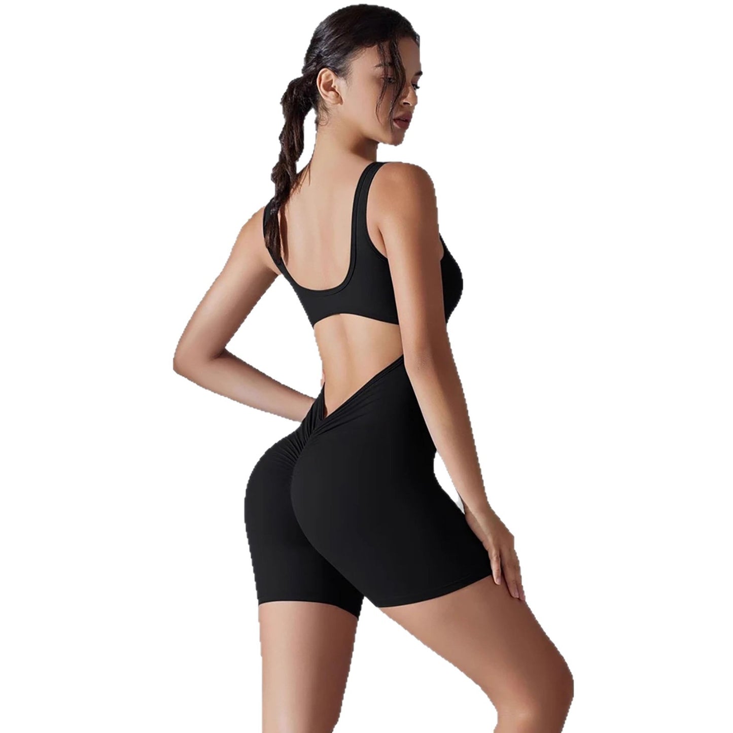New Slim-fit Solid Color Jumpsuit Yoga Outfit