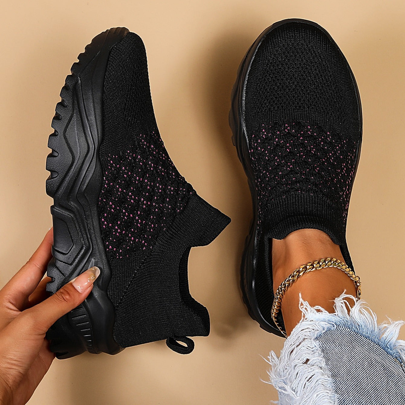 Åndbare Fly-knit Strømpesko til Store Kvinder