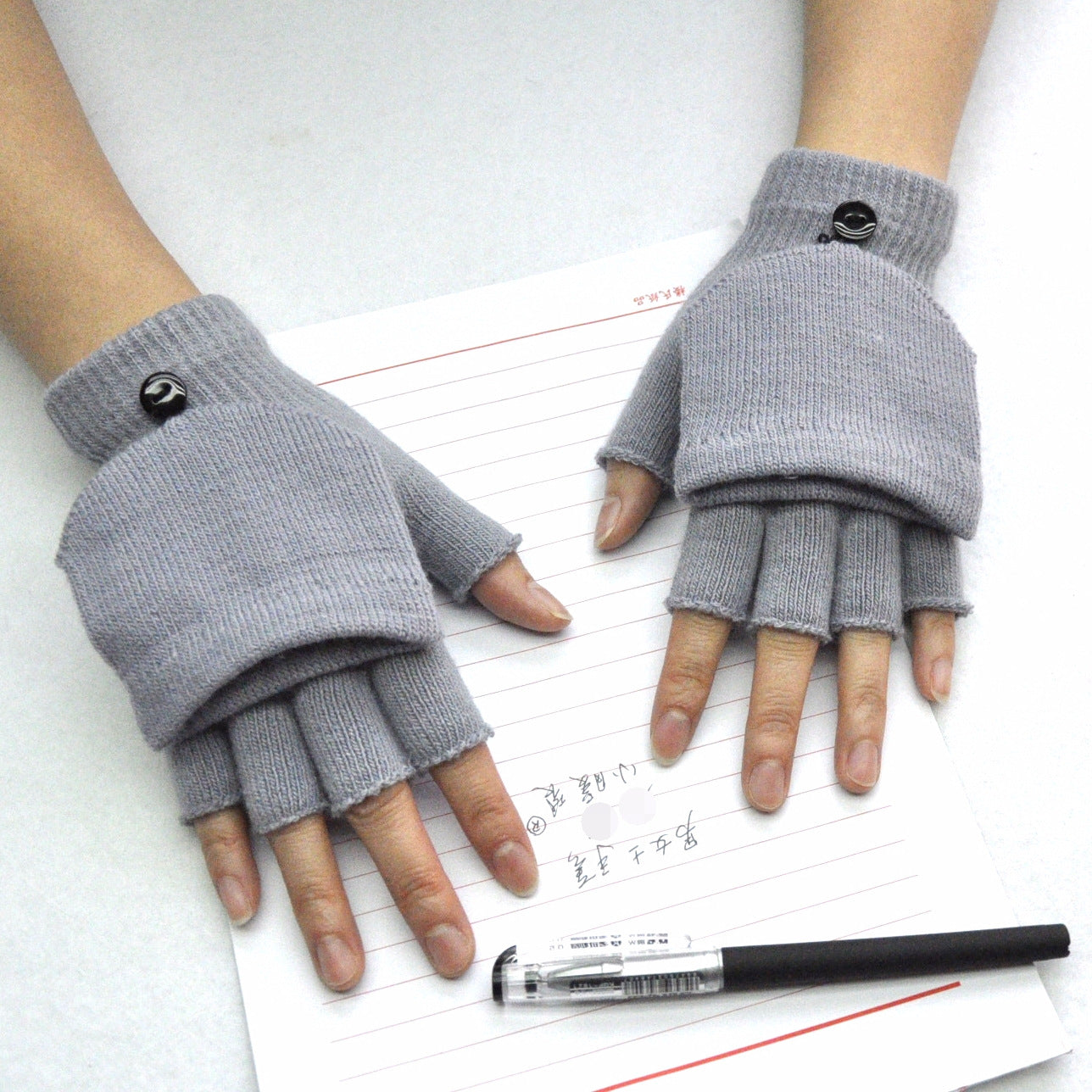 Five-finger Wool Knitted Student Writing Gloves