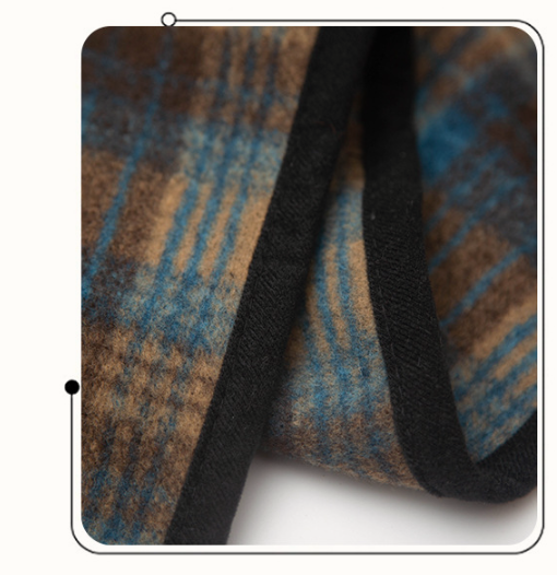 New Women's Fashionable Blue Plaid Shawl