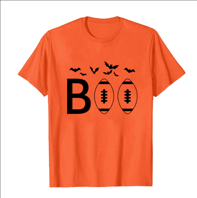 New Loose Fun Halloween Pattern Women's Round Neck Short Sleeve