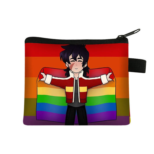 Fashion Color Printing Coin Purse Polyester Portable