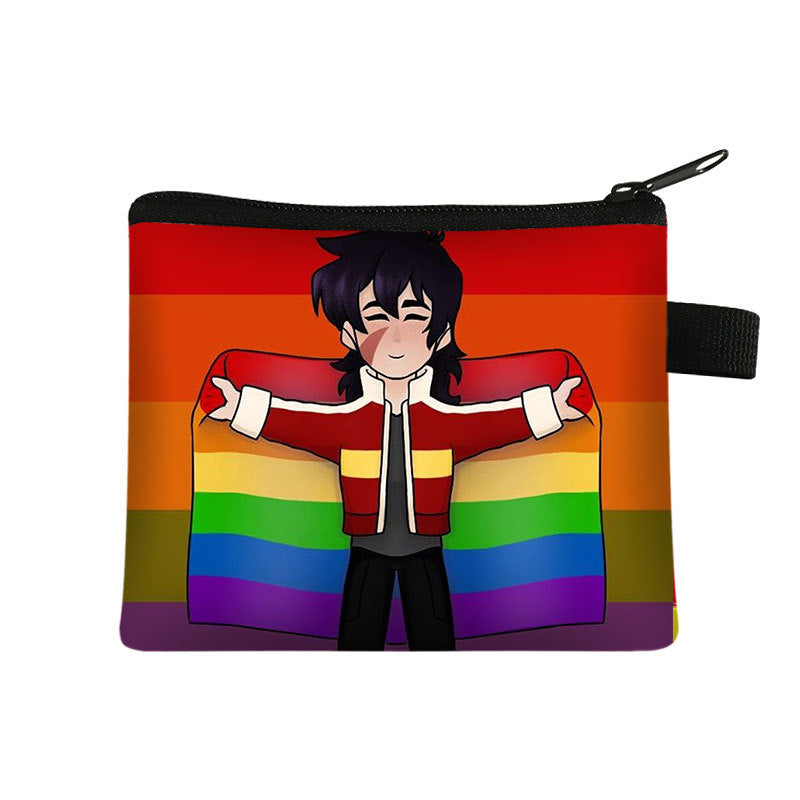 Fashion Color Printing Coin Purse Polyester Portable