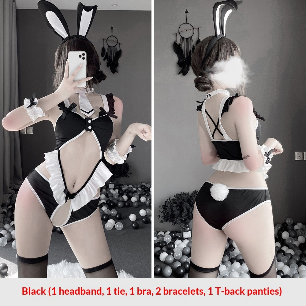 Womens Sexy Bunny Girl Lingerie Uniform Set