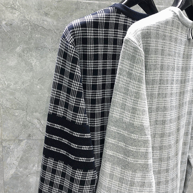 Striped Men's And Women's Capless Long-sleeve Sports Top