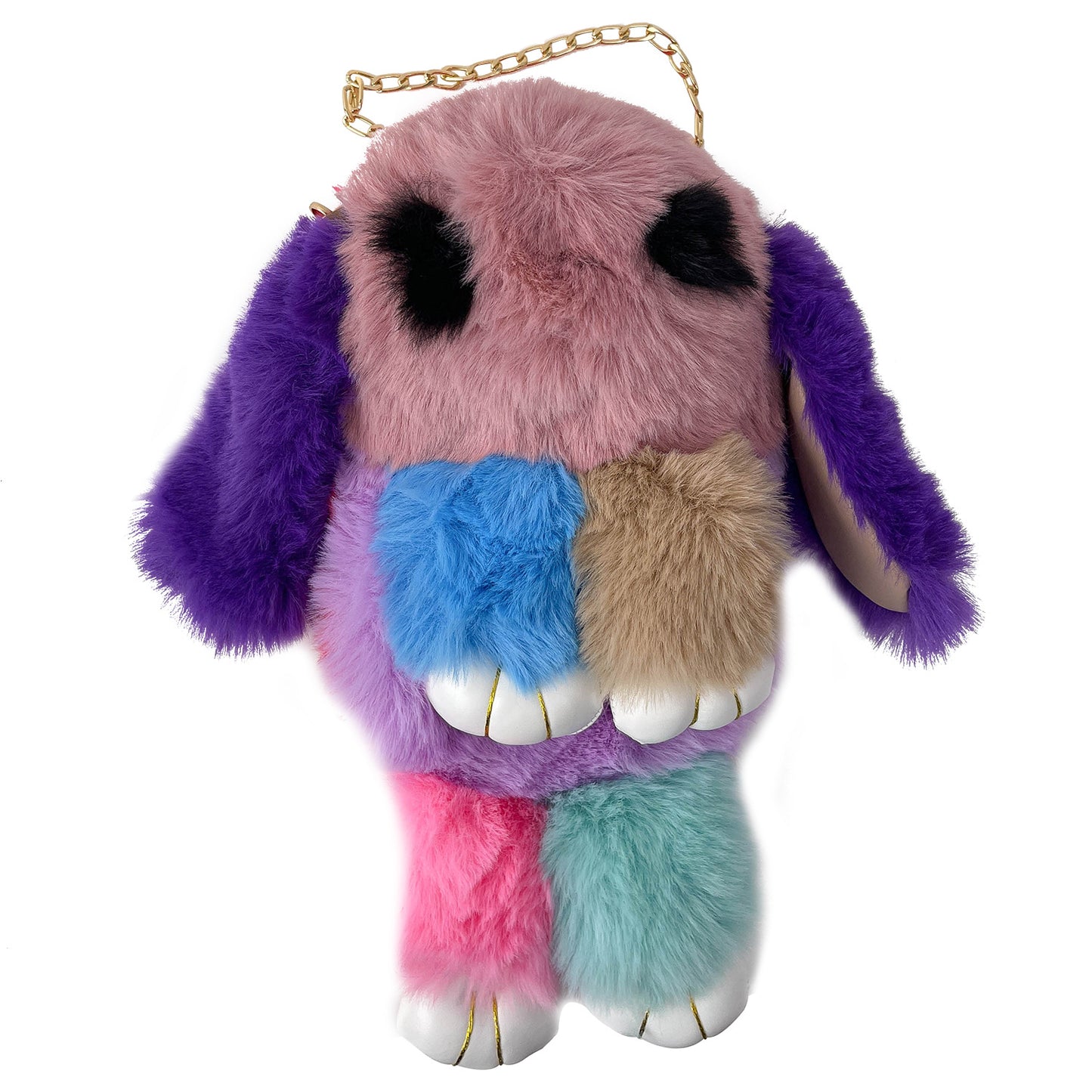 Plush Bag New Cute Contrast Color Jonstew Chain Backpack Girls' Shoulder Crossbody Fur Bag
