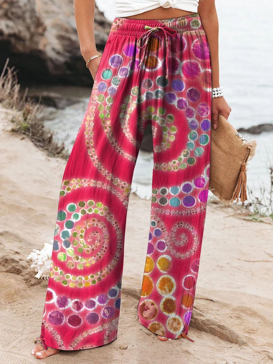 Ethnic Pattern Floral Print Casual Jumpsuit