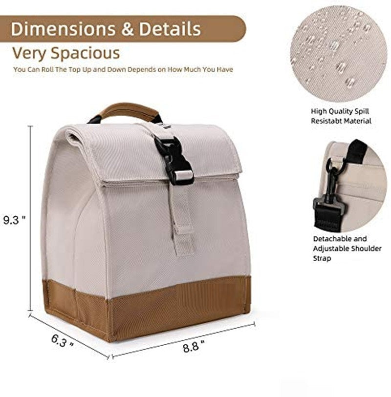 Folding Solid Color Oxford Cloth Lunch Warmer Bag