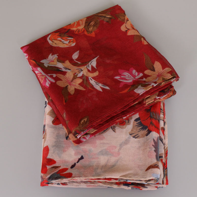 Cotton Yarn Bali Printed Scarf Thin Section Breathable And Multi-purpose