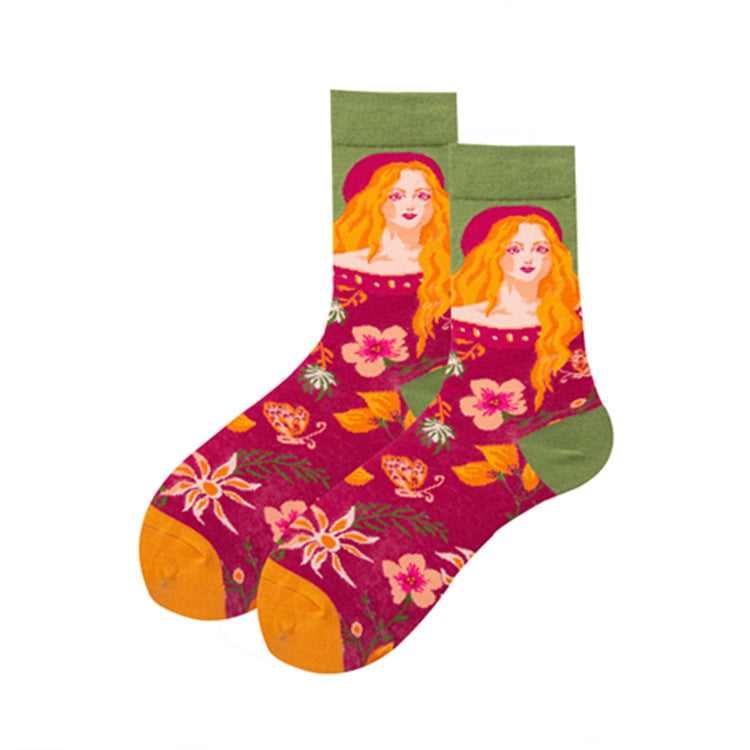 Personalized Tube Fashion Cute Illustration Pile Pile Of Socks