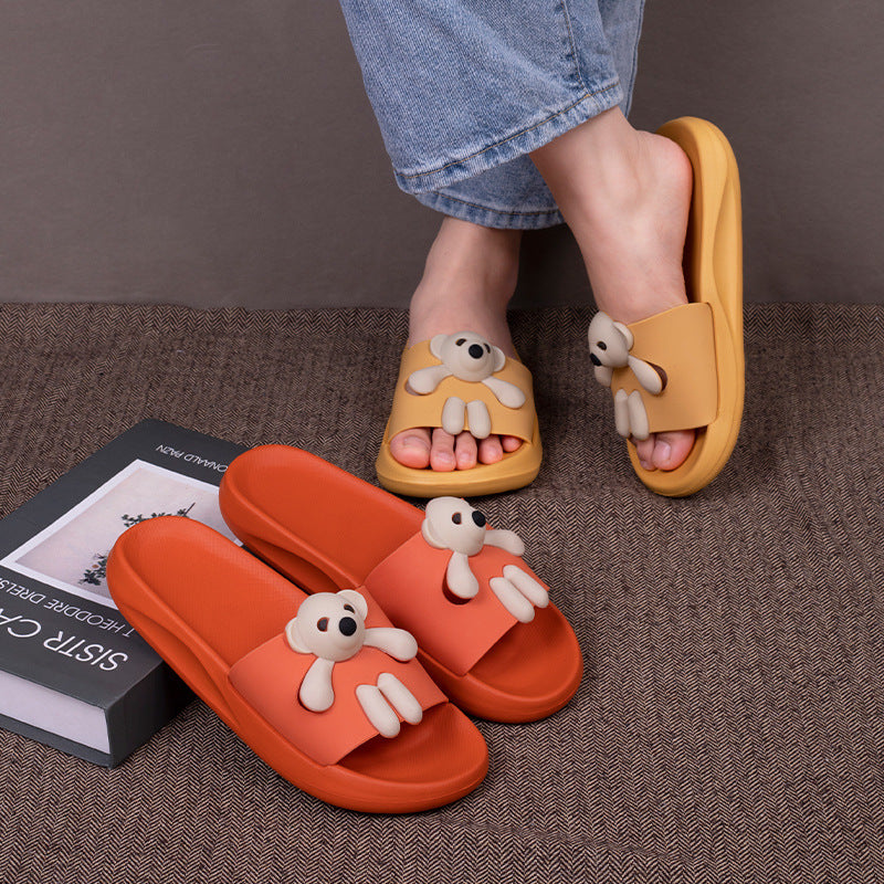 Cartoon Bear Sandals And Slippers Girl Heart Student Couple Sandals Male