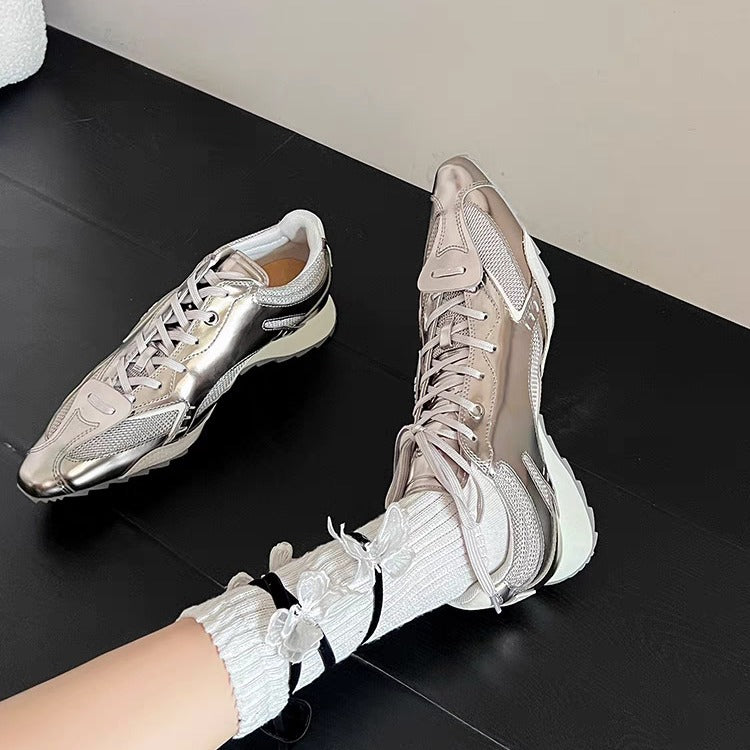 Tongue Thick Bottom Height Increasing Leisure Show Leg Detail Training Shoes