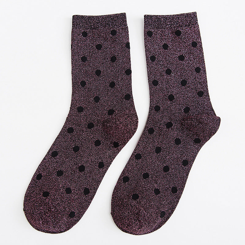 Japanese Women's Polka Dot Filigree Socks