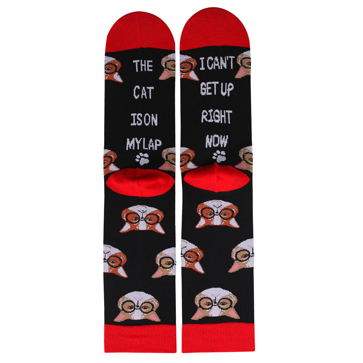 Cat, Dog  Animal Letters Men's Cotton Medium Tube Socks