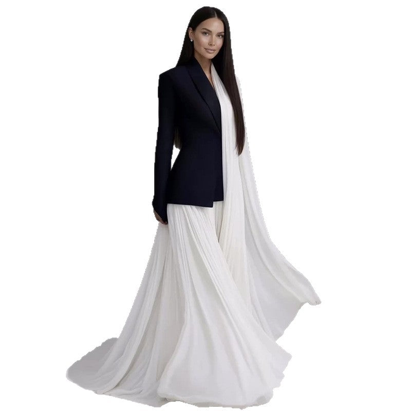 Irregular Long-Sleeve Blazer Fashion Suit
