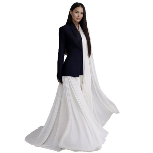 Irregular Long-Sleeve Blazer Fashion Suit