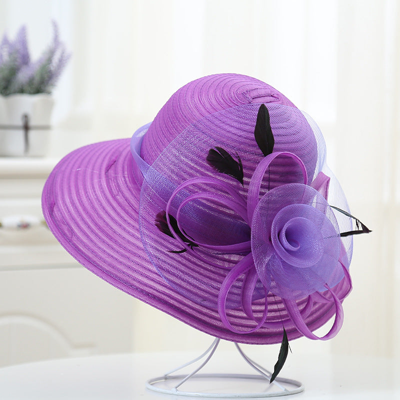 Organza Top Hat New Spring And Summer Feather