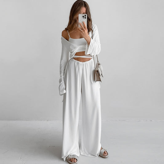 Comfortable Modal Long-sleeve Pajama Set With Long Pants