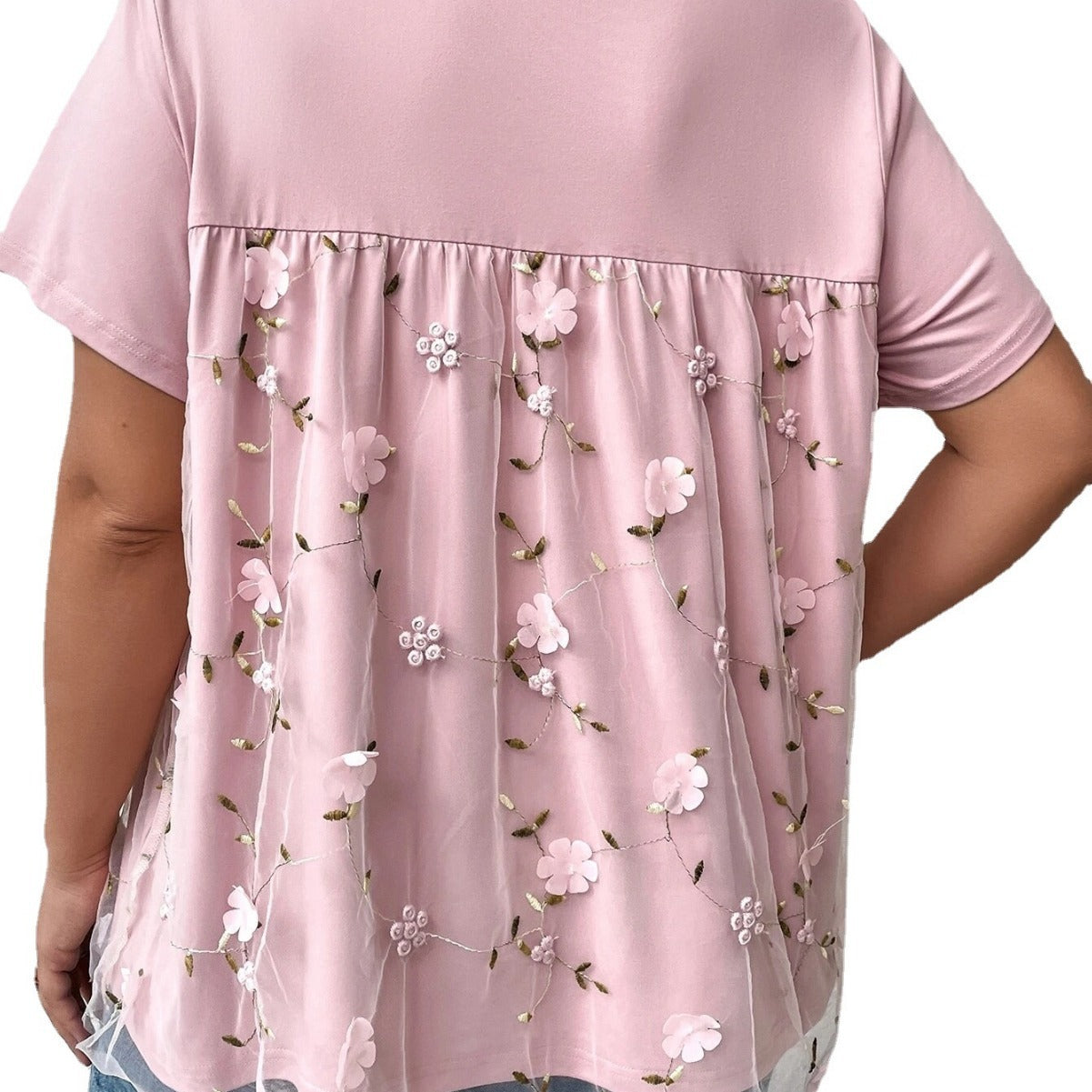 Women's Lace Lace Stitching Coat T-shirt