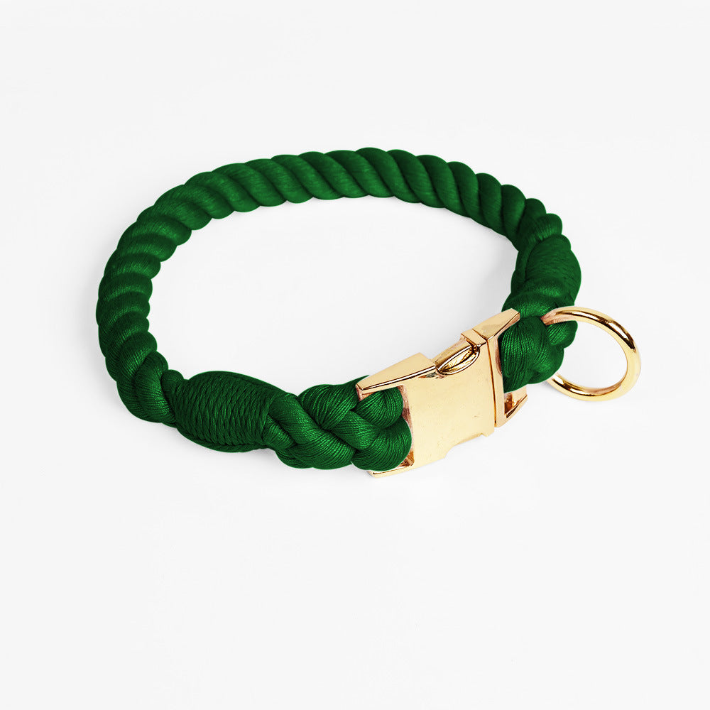 Woven Gradient Color Cotton String Dog Pet Traction Collar
