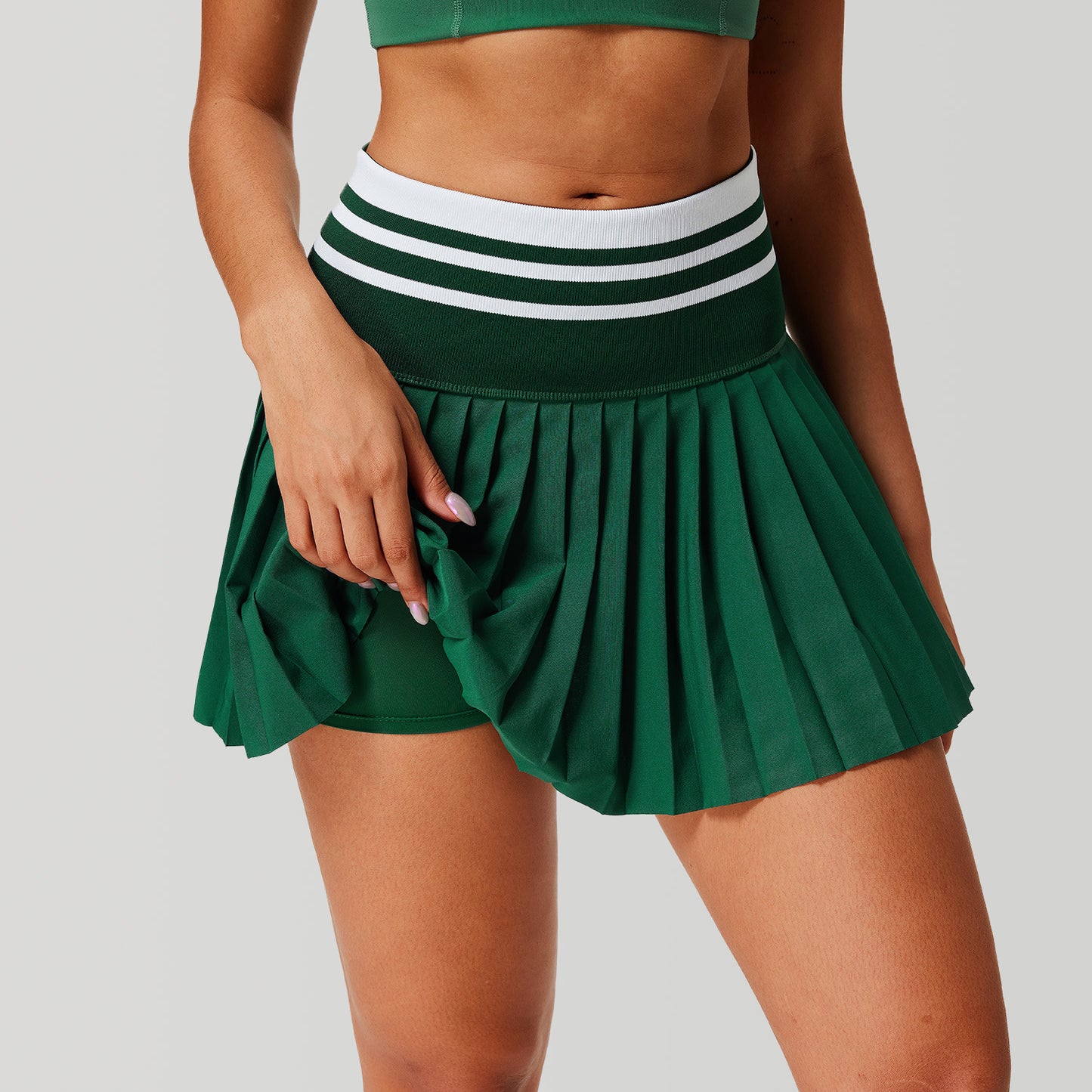 High-waisted Quick-drying Pleated Skirt For Sports No-show Tennisbadminton Skirt