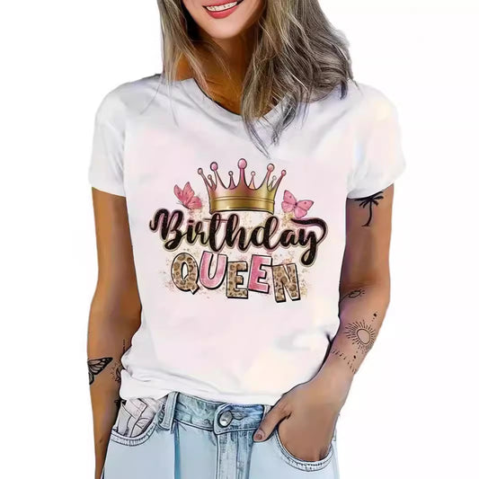 New Fashion Printed Sweatshirt Casual Short Sleeve Pullover Women's Clothing