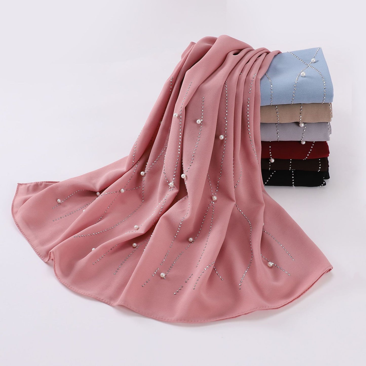 Women's Mesh Rhinestone Headscarf Shawl
