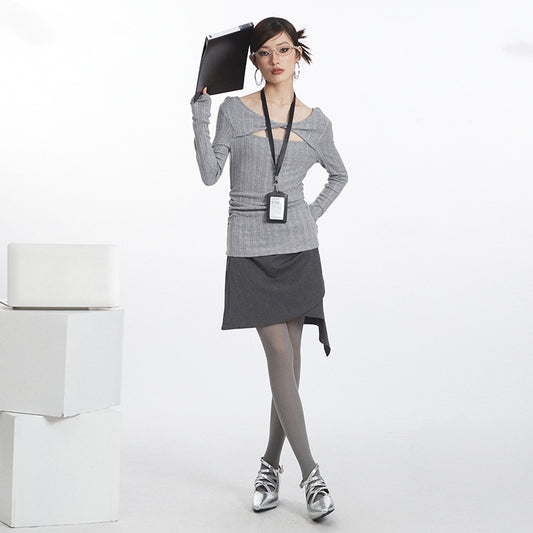 Design Sense Irregular Top Slimming Hot Girl