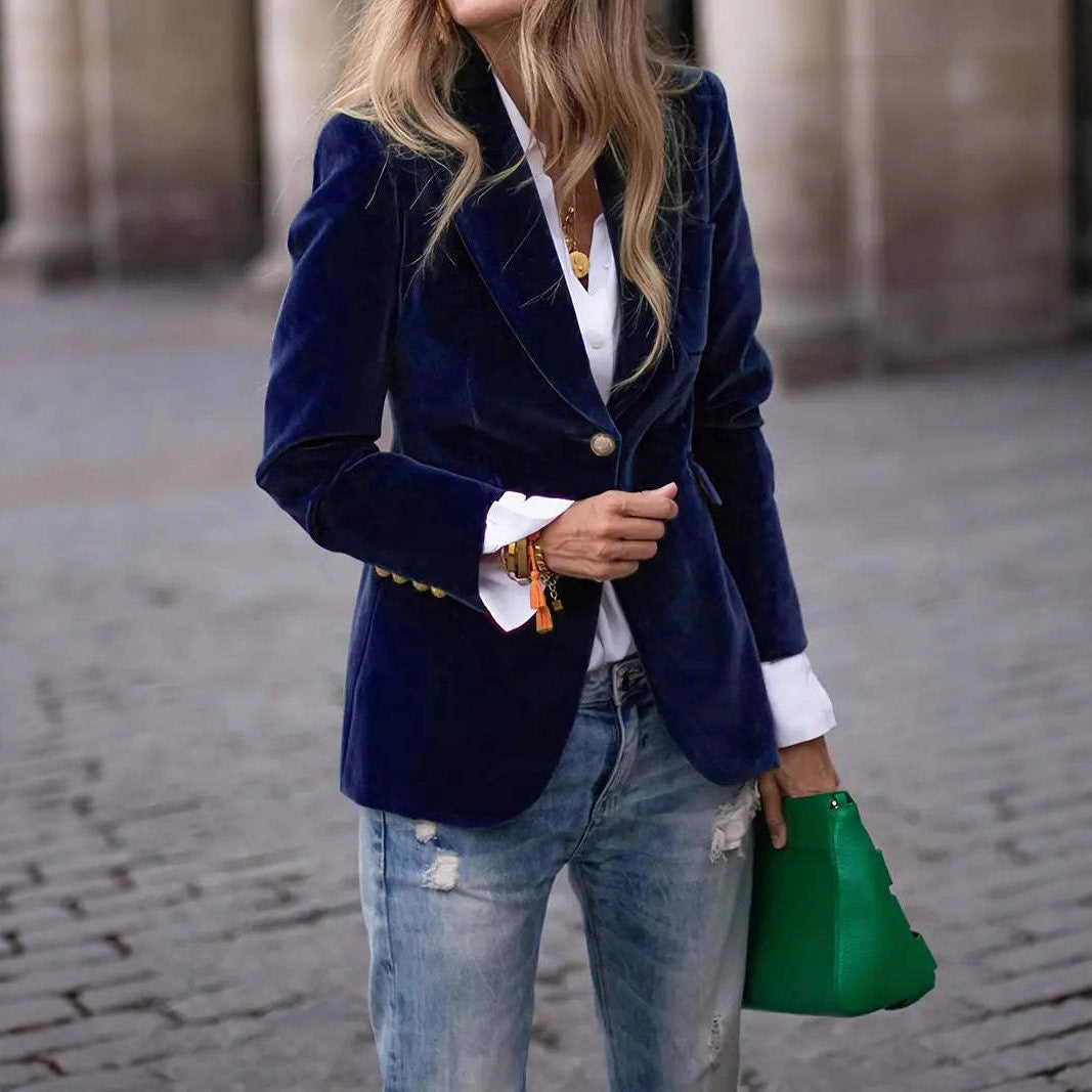 Women's Fashionable Elegant Solid Color Coat