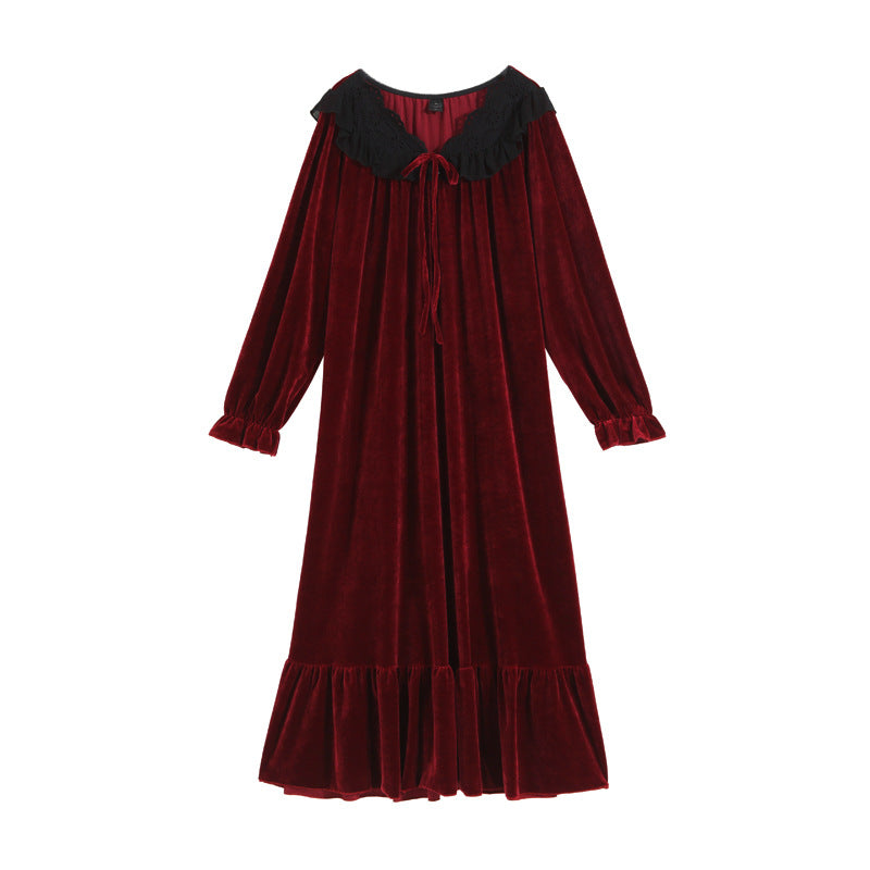 New Loose-fitting Plus-size Womens Warm Red Dress