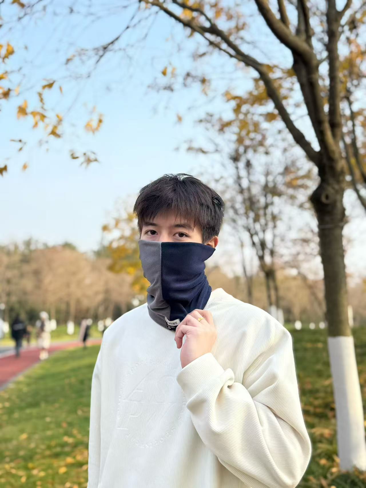 Scarf Winter Warm Men's Riding Cold-proof Scarf Fleece-lined Thick Windproof Mask Female Cervical Support Bandana Fashion