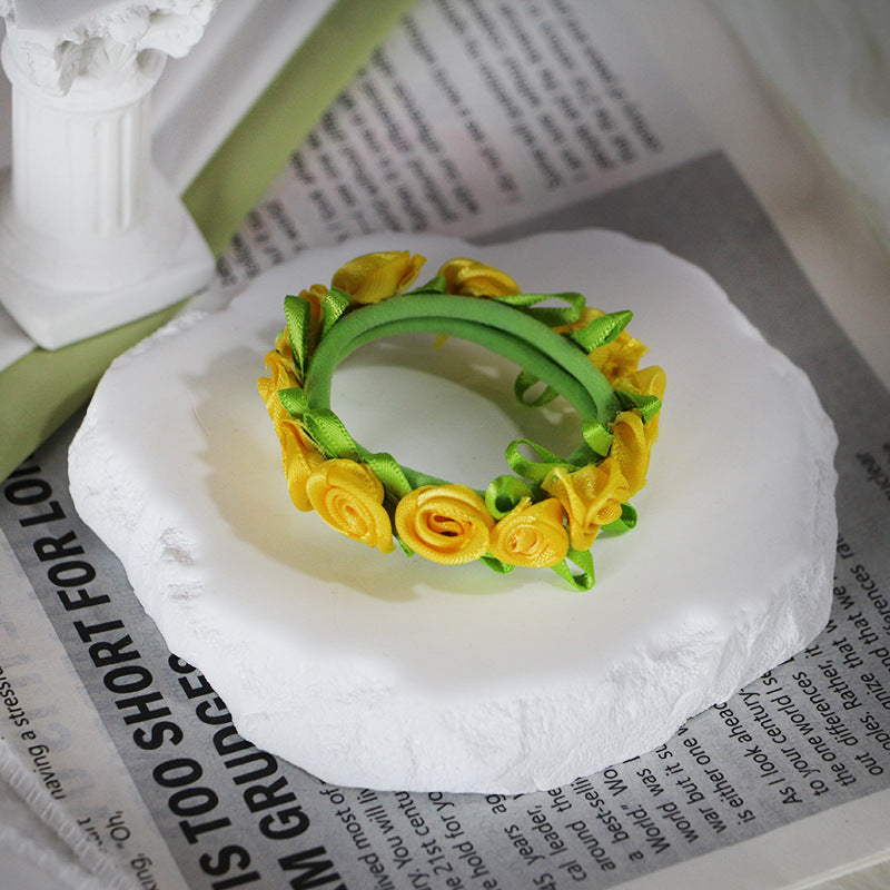 Floral Towel Hair Ring For Women