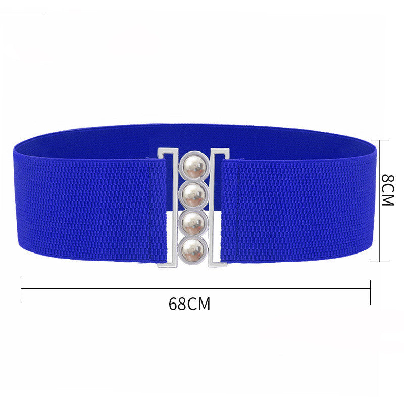 Four-ring Fashion Simple Girdle Metal Wide Buckle Belt