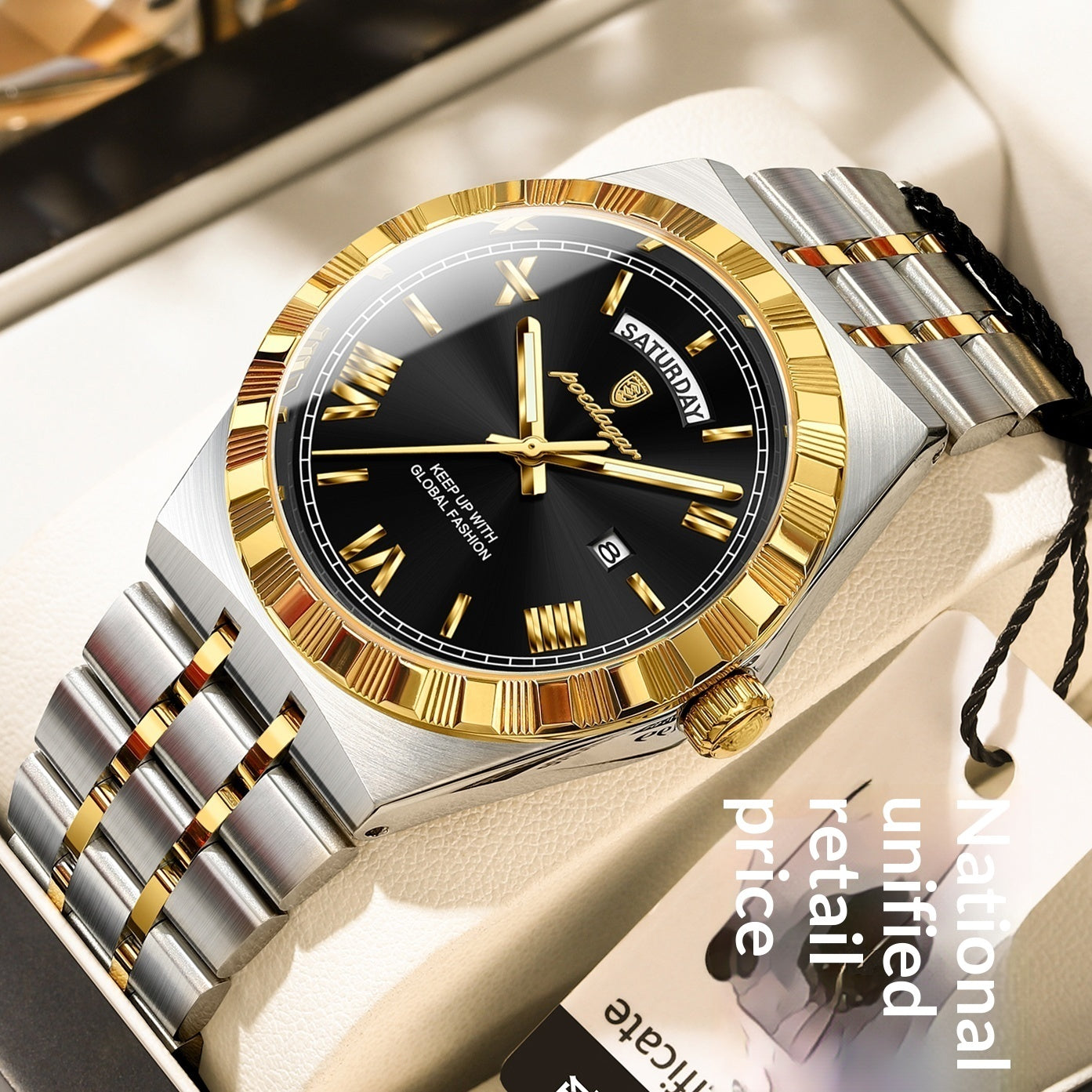 Trendy Men's Night Light Waterproof Watch