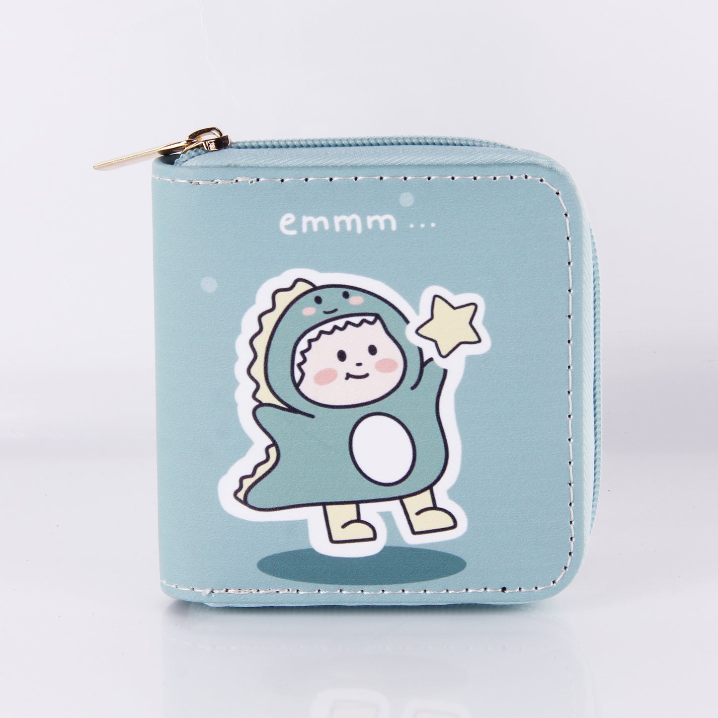 Cartoon Little Dinosaur PU Short Zip Small Purse