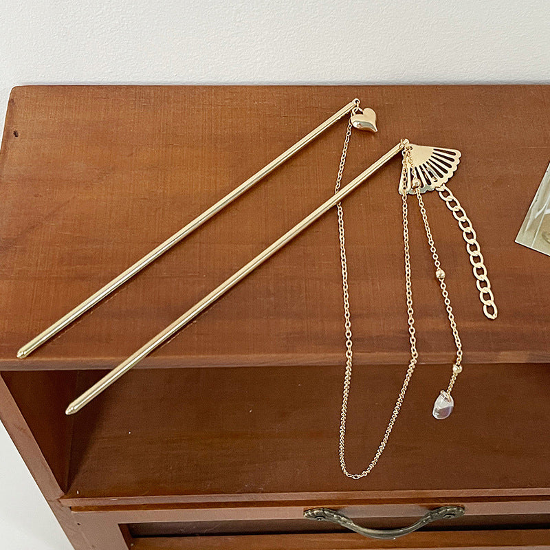 2-piece Double Hairpin Fan Tassel
