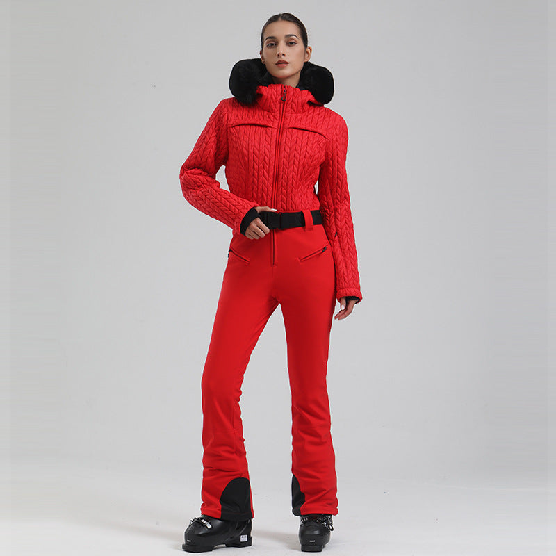 Waterproof Thermal And Windproof Sports Outdoor Women's One-piece Ski Suit