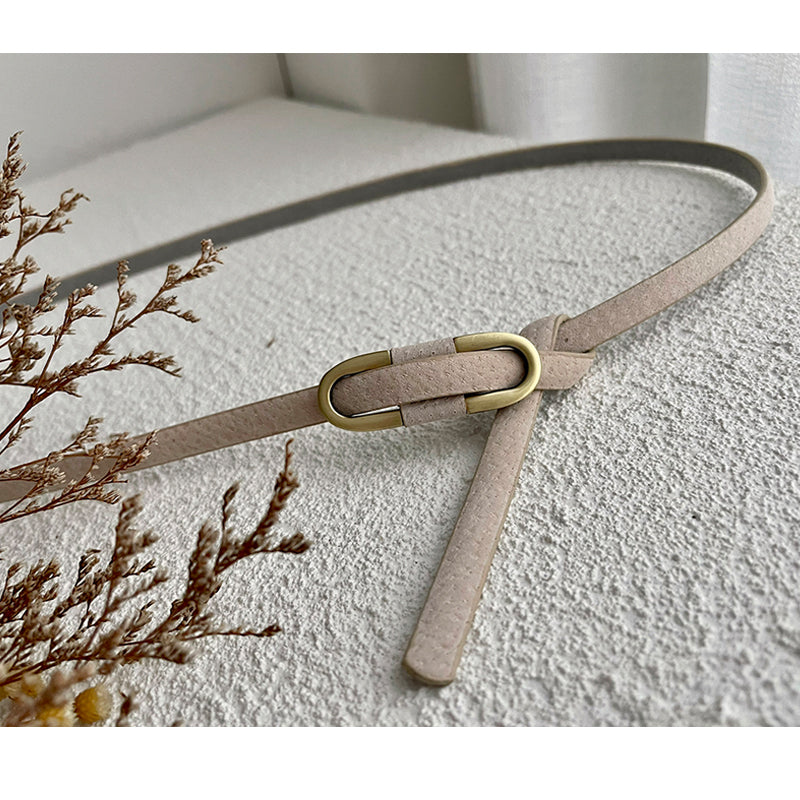 Pigskin Thin Belt Non-porous Suit Dress Decoration