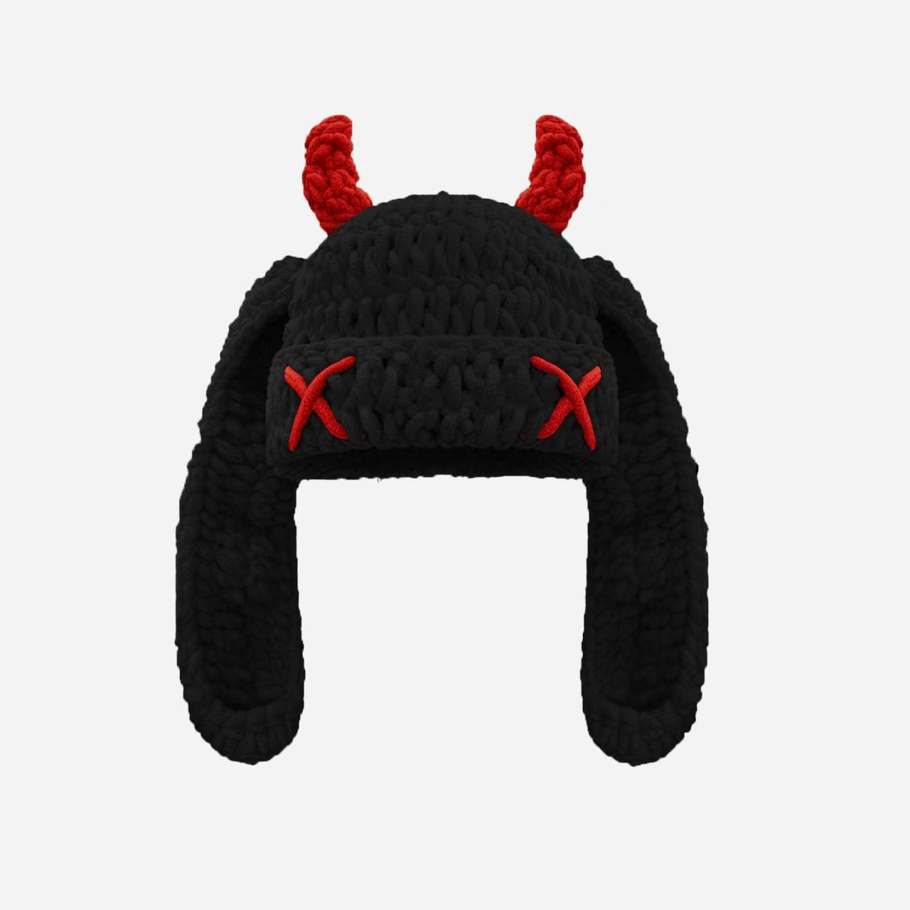 Japanese-style Sweet Dopamine Little Devil Knitted Hat For Women