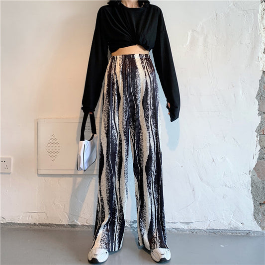 Spring And Summer Women's Wide-legged Pants High Waist Pleated
