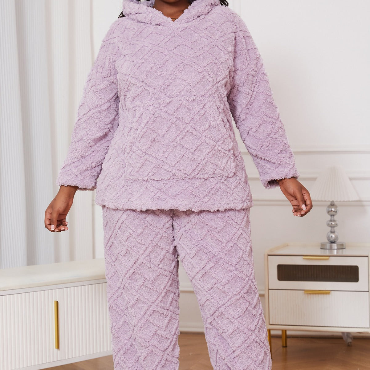 Large Size Women's Pajamas Autumn And Winter Velvet Hooded