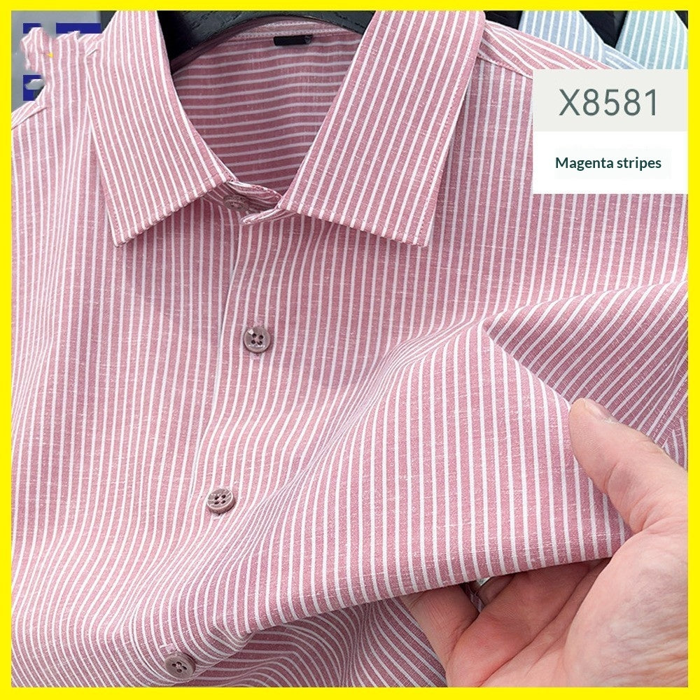 Men's Striped Wrinkle-resistant No-iron Shirt