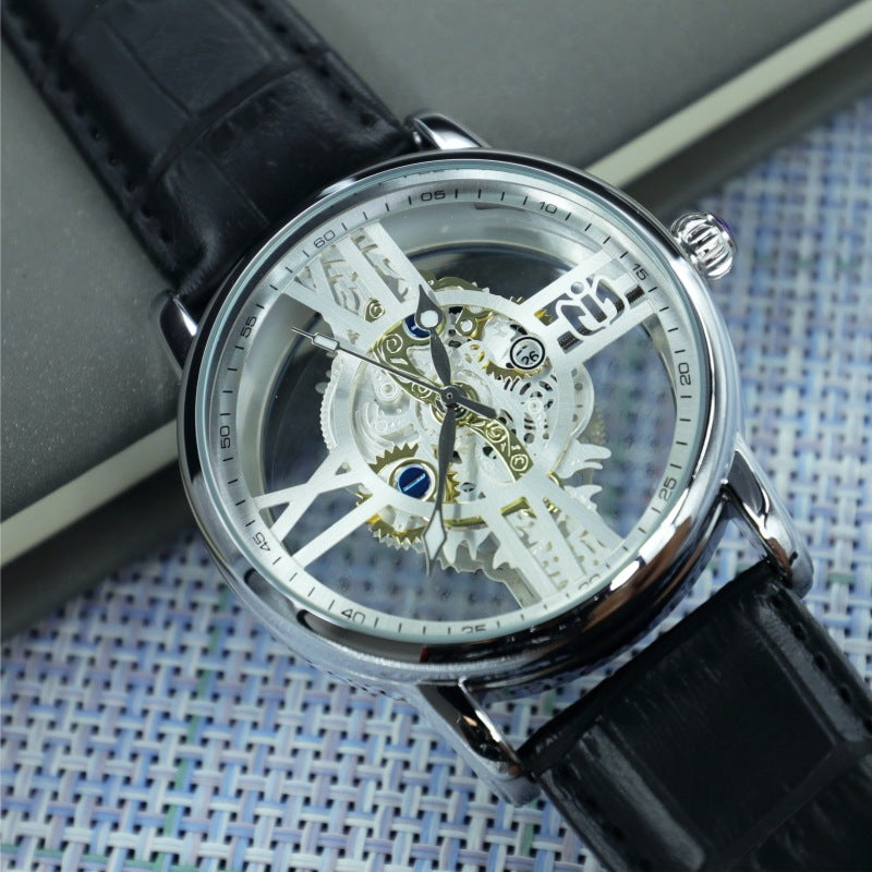 New Hollowed-out See-through Industrial-mechanical-style Sports Watch For Men