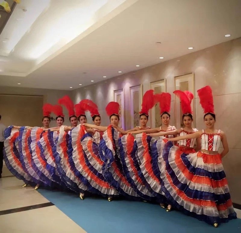 Opening Dance Performance Costume French Can-can Crinoline Dress