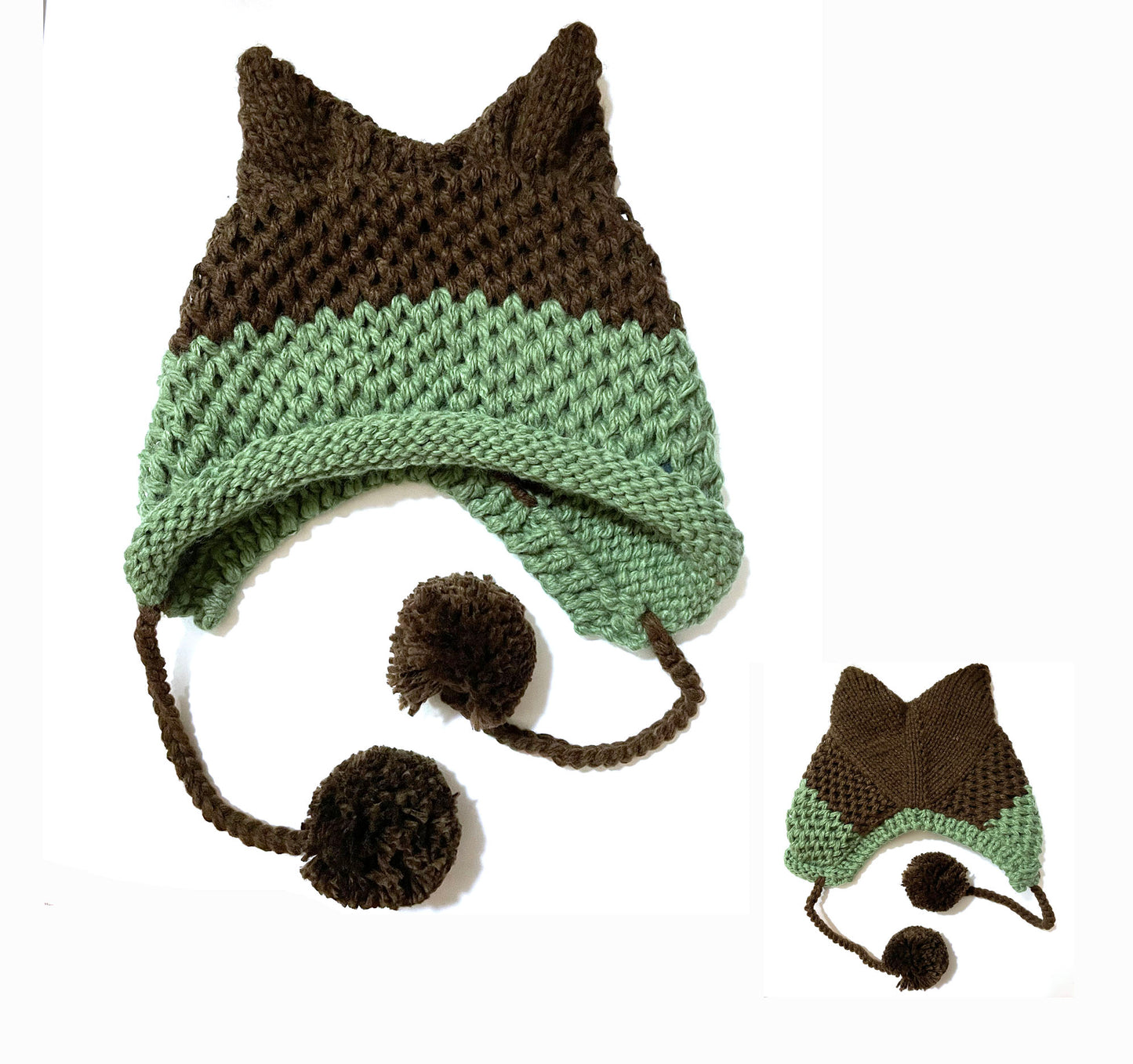 Fox Hat Colorblock Ear Fur Ball