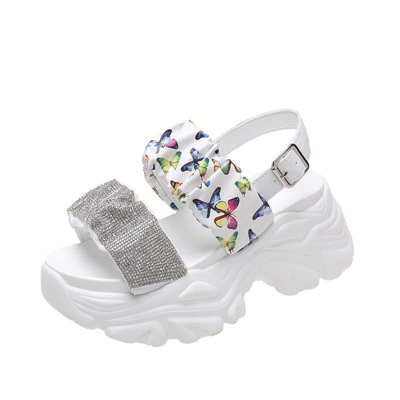 Women's Fashion Rhinestone Platform Platform Sports Sandals