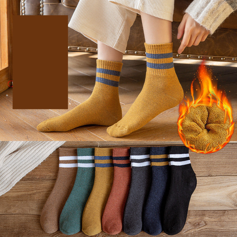 Plus Velvet Thick Warm Towel Long Tube Cotton Socks