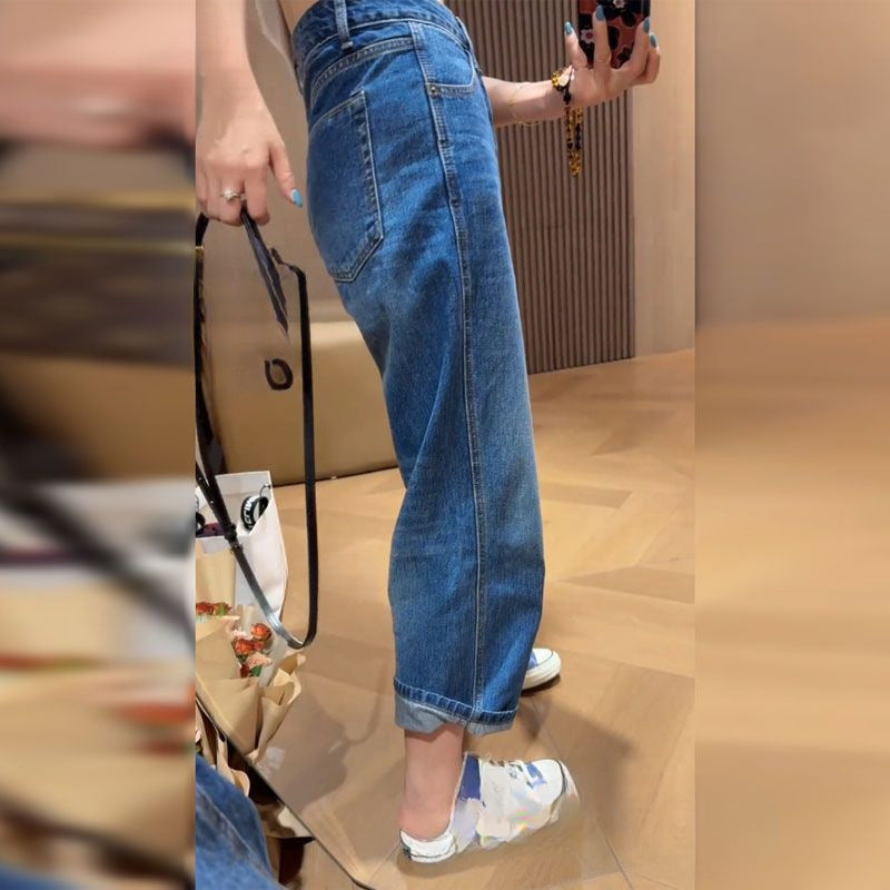 Retro vide ben Jeans Dame Lille Store Størrelse